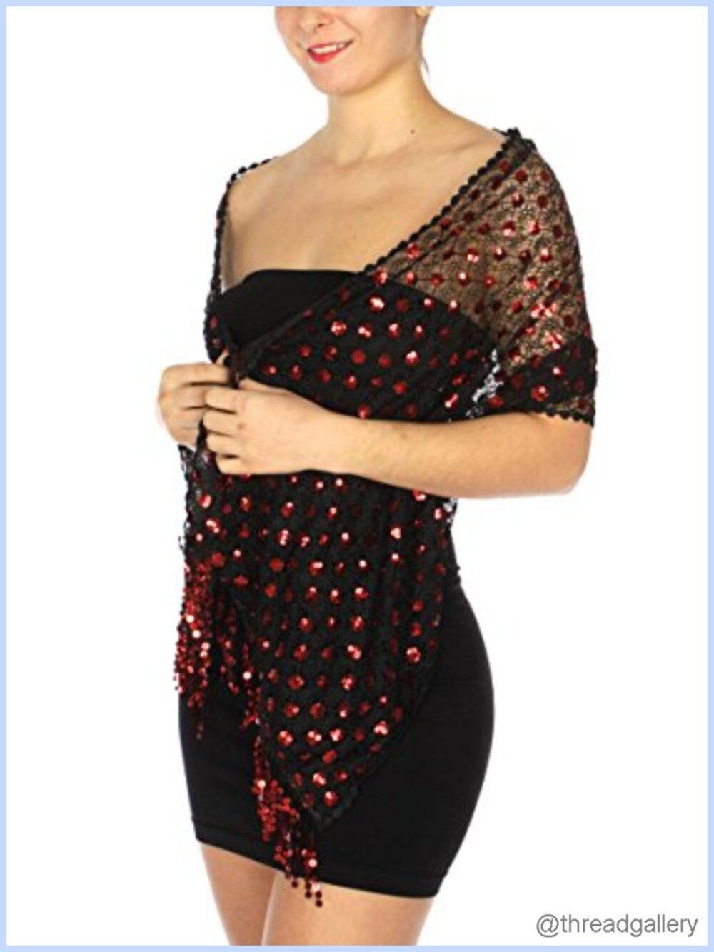 Sequin Fringe Shawl Wrap for Evening Dresses Wedding Bridal Prom Party Scarf
